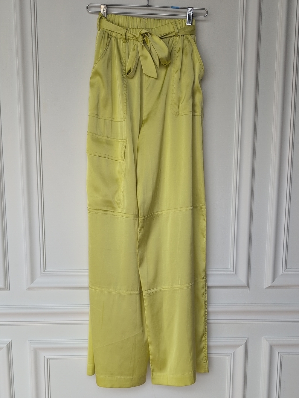 Hutch Lime Green Tie-Waist Wide Leg Pants